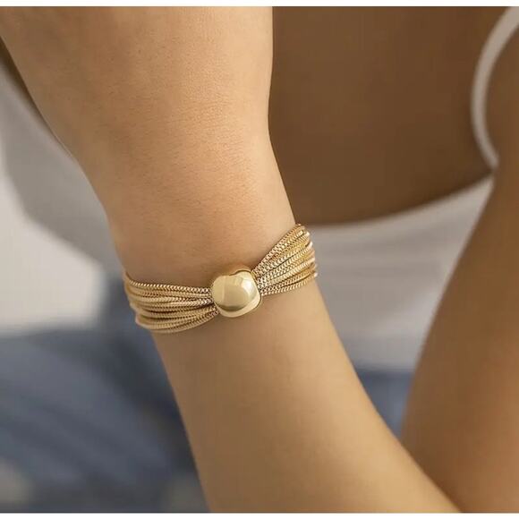 Multi-layer Ball Chain Stacked Geometric Ball Personality Bracelet Gift Bracelet - Picture 1 of 4